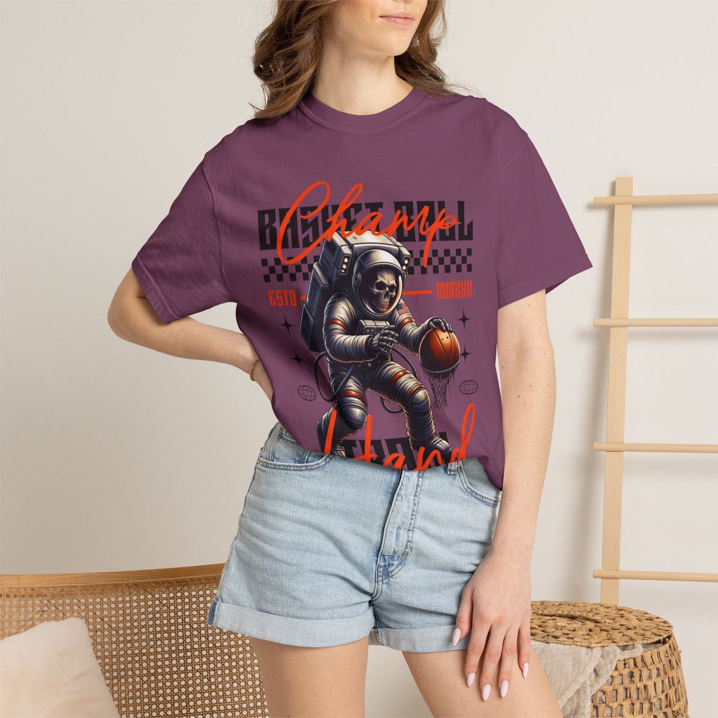 Astronauten-Basketball-T-Shirt – Vintage Space Hoops Grafik-T-Shirt