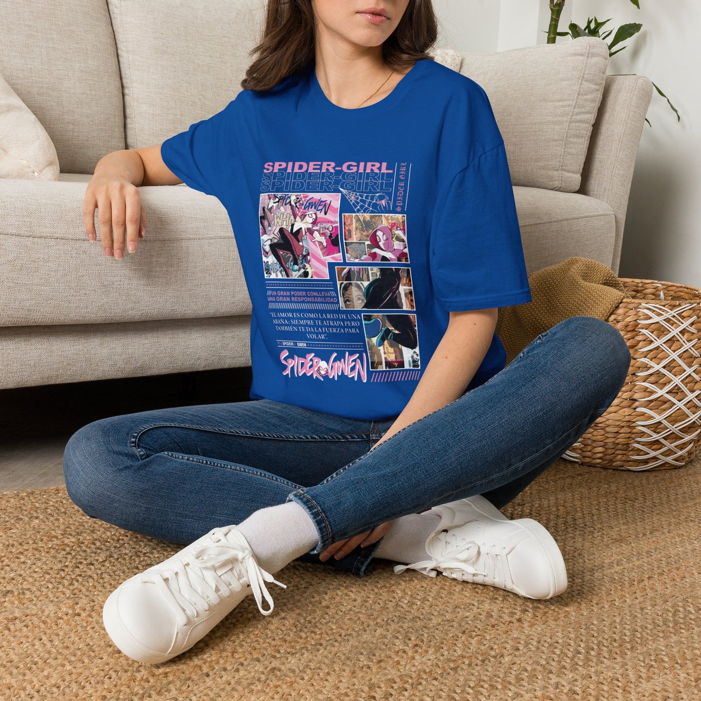 Camiseta con viñeta de cómic de Spider-Gwen - Camiseta retro rosa con diseño de Spider-Girl