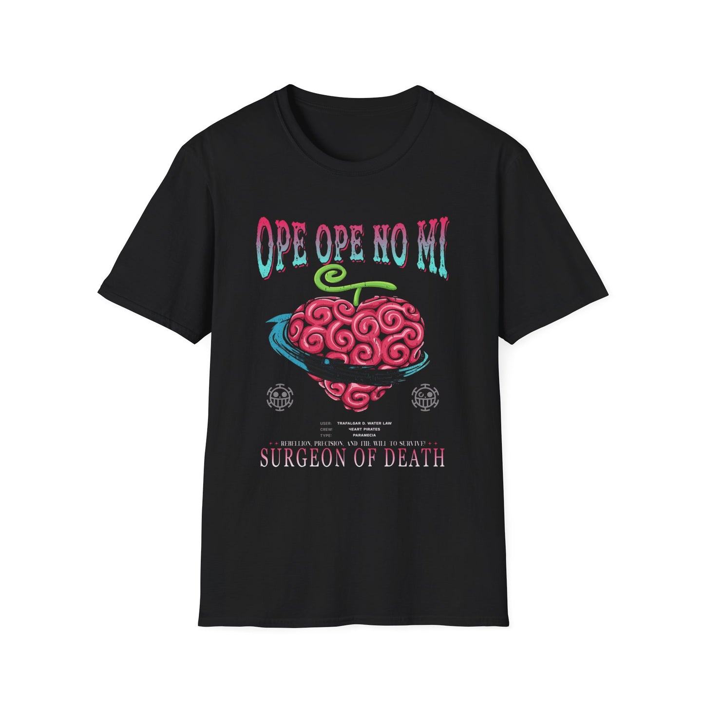 Camiseta de la fruta del diablo Ope Ope no Mi — Camiseta de anime del Cirujano de la Muerte pirata