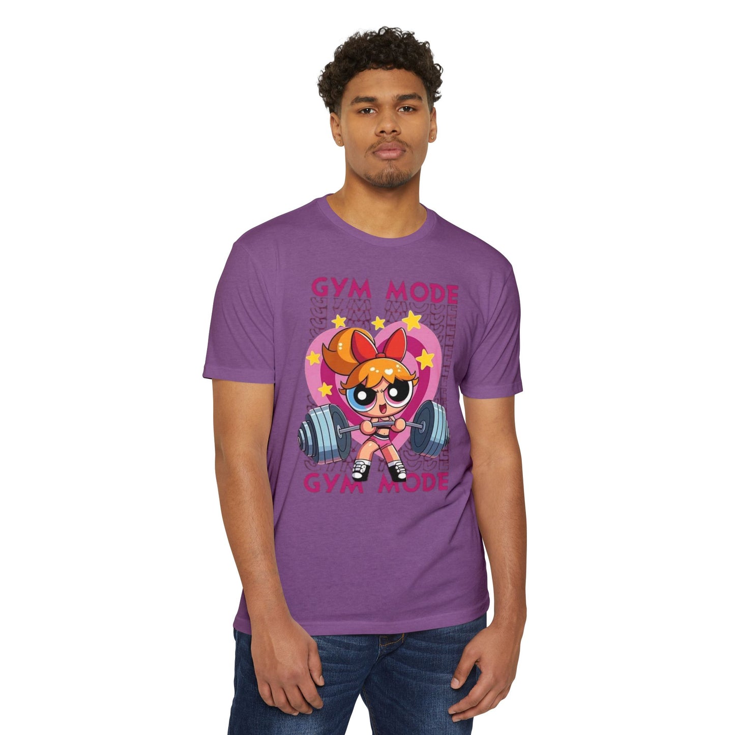 Camiseta de levantamiento de pesas en modo gimnasio — Bonito diseño de Powerlifting de dibujos animados