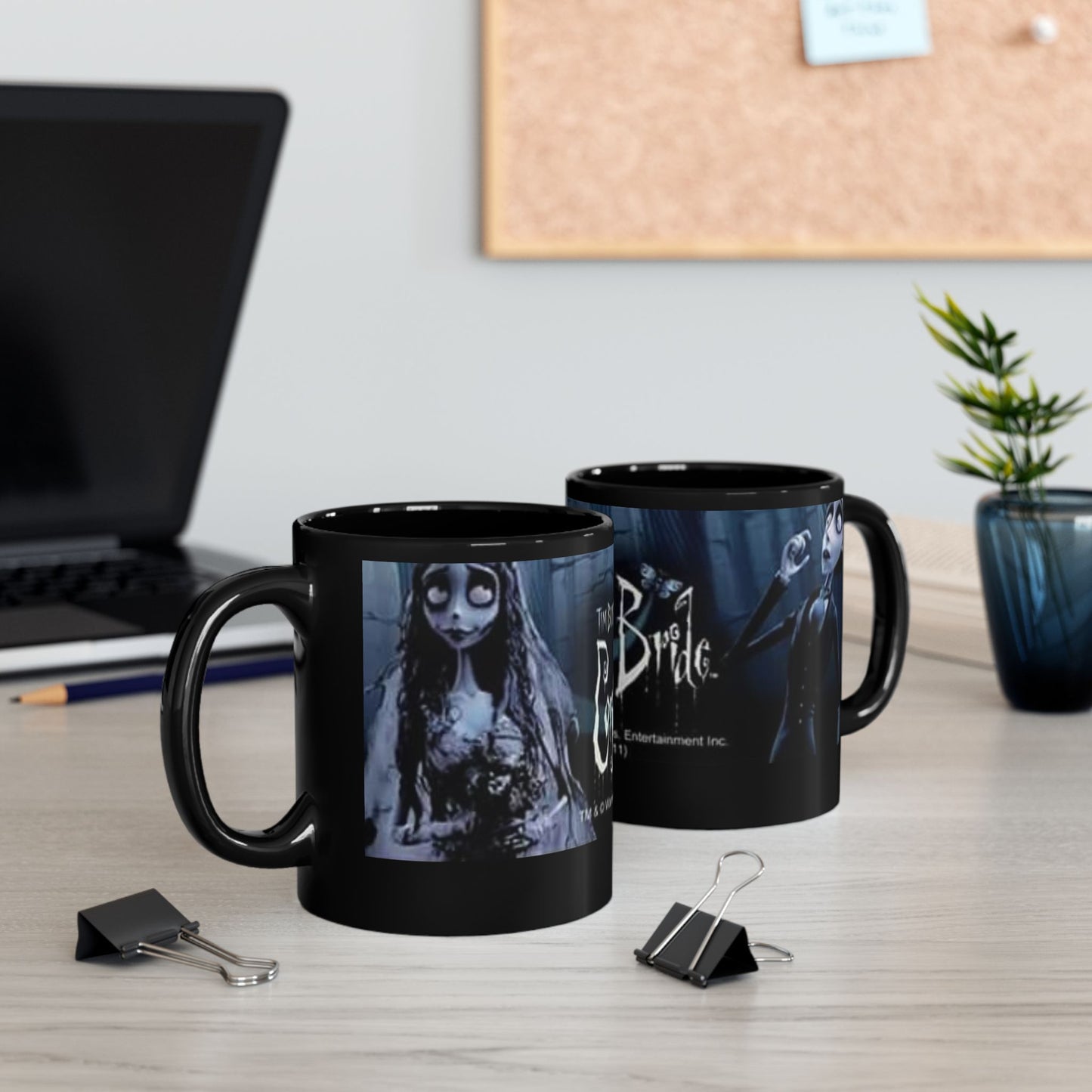 Corpse Bride Black Coffee Mug — Tim Burton Inspired Gothic Movie Collectible (11oz, 15oz)