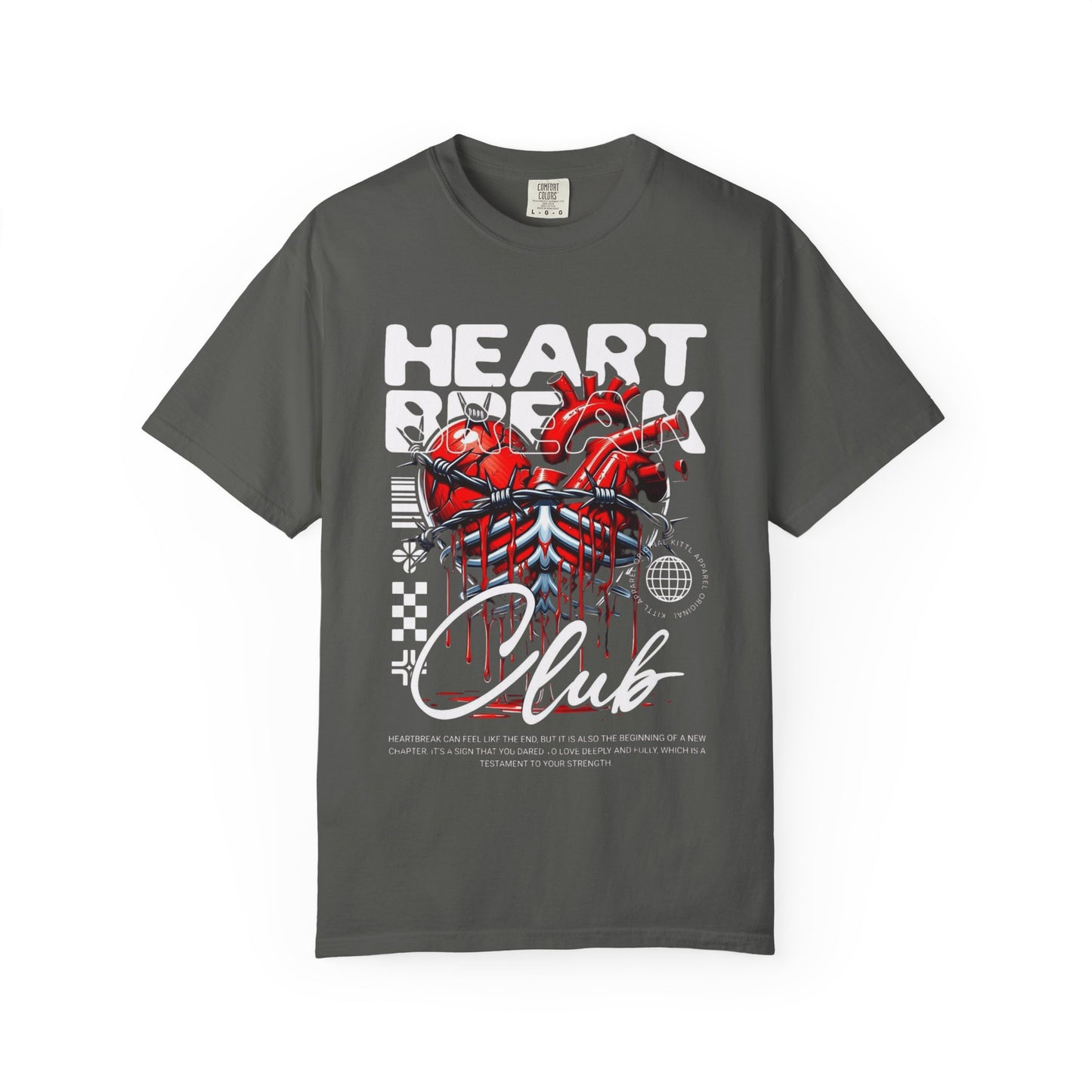 Heart Break Club T-Shirt — Anatomical Red Heart Graphic Tee