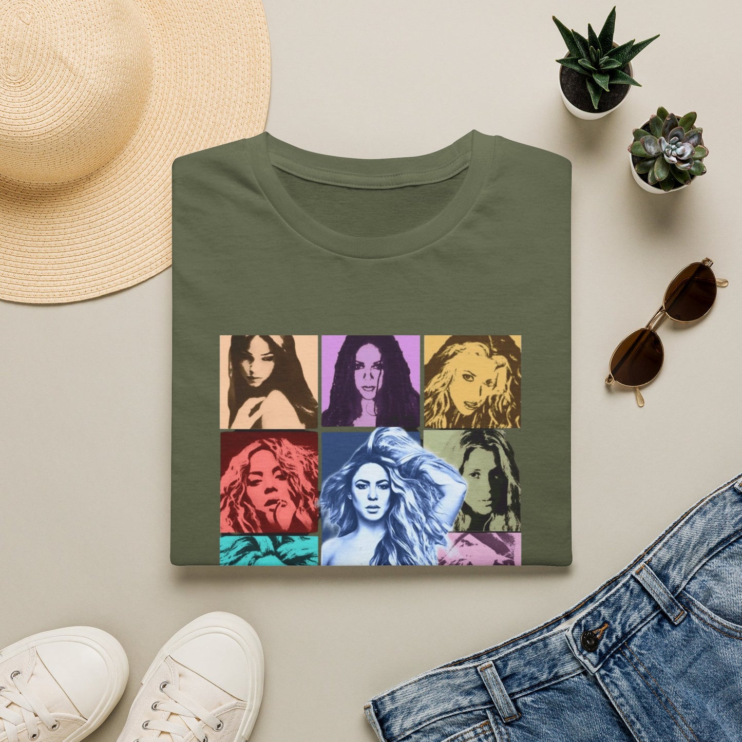 Camiseta Diosa del Pop Art — Camiseta con Retrato de Shakta Colorido