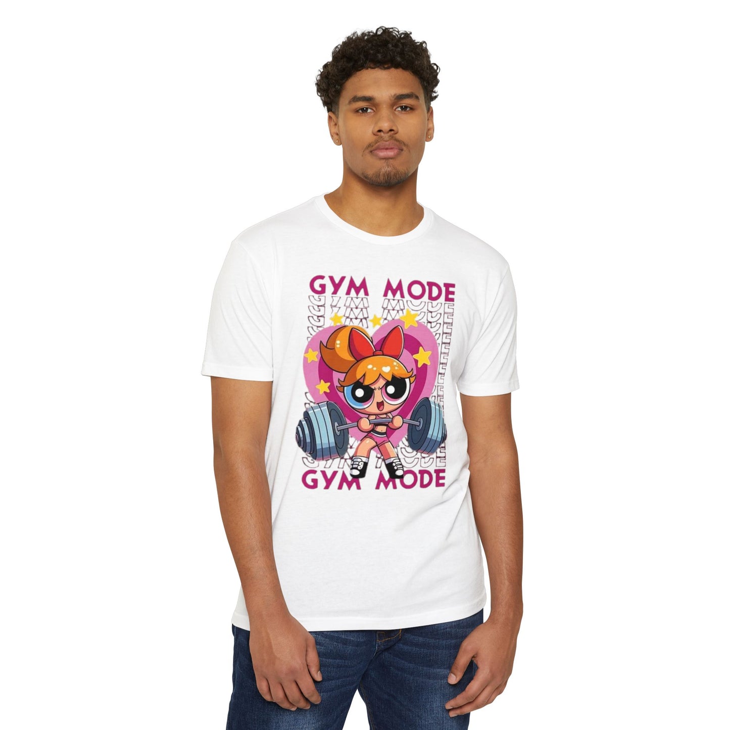 Camiseta de levantamiento de pesas en modo gimnasio — Bonito diseño de Powerlifting de dibujos animados