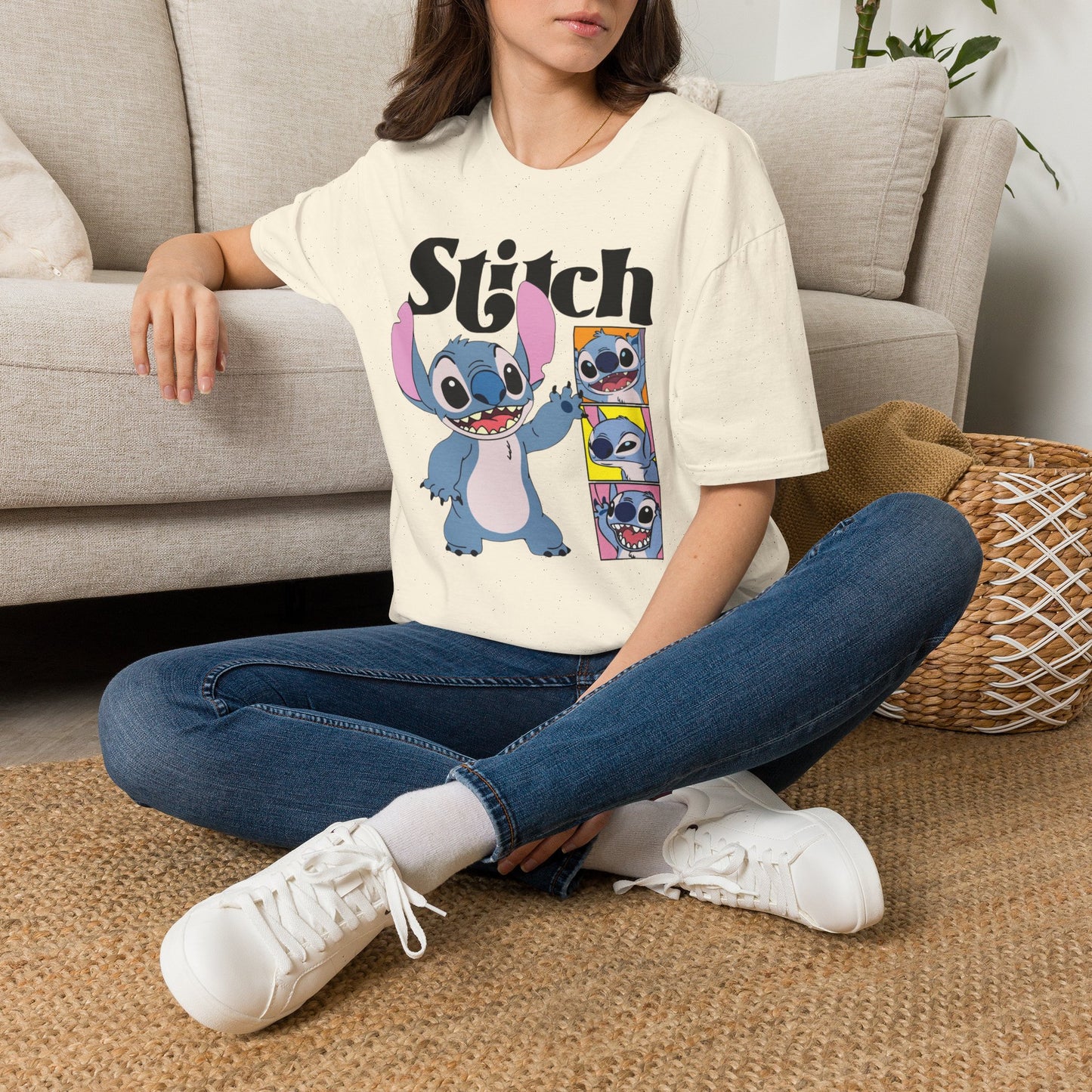 Camiseta de dibujos animados de Stitch — Linda camiseta estampada de Lilo & Stitch