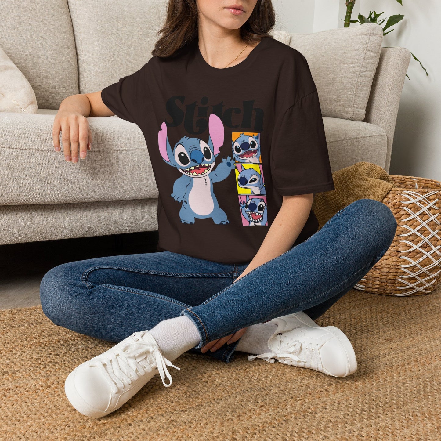 Camiseta de dibujos animados de Stitch — Linda camiseta estampada de Lilo & Stitch