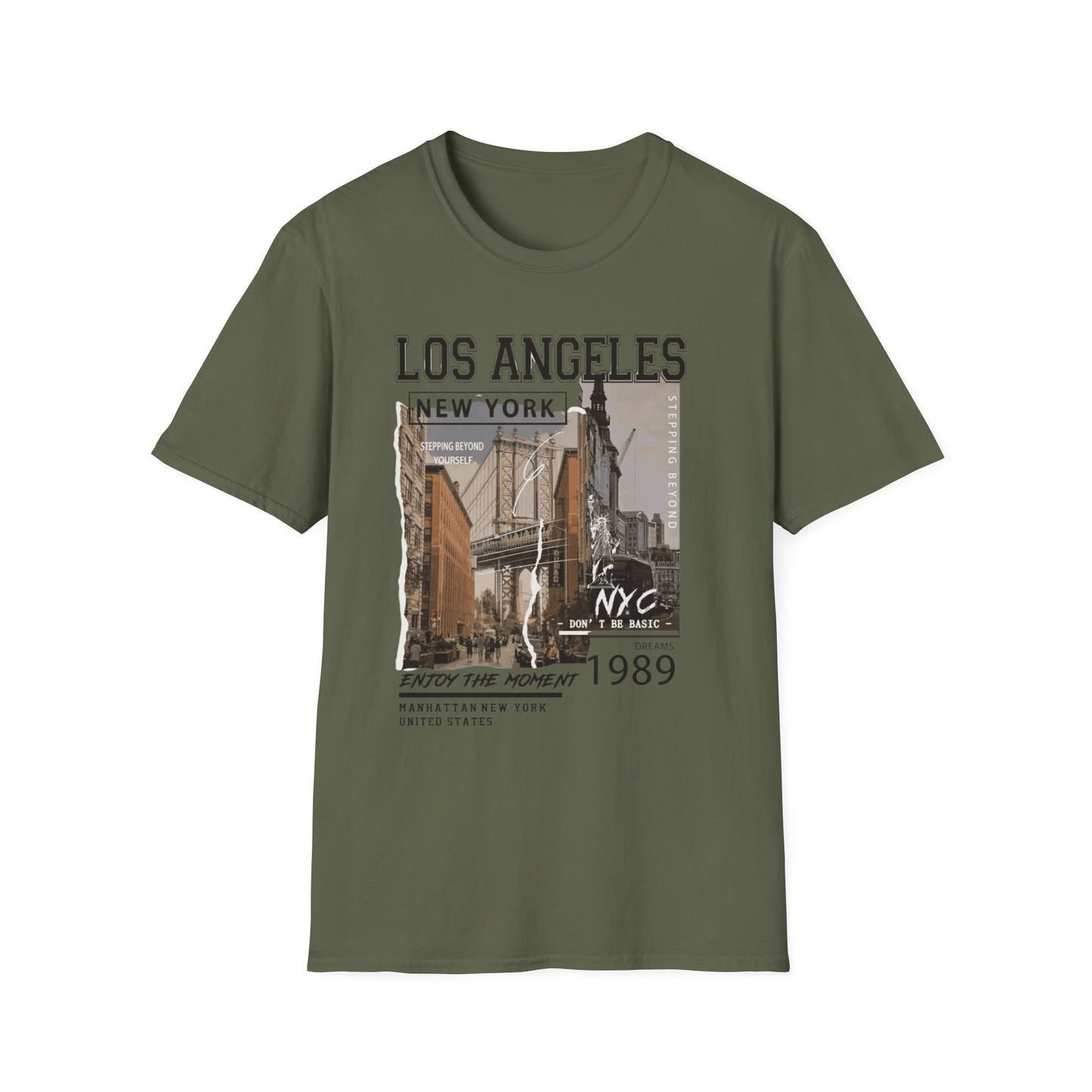 Los Angeles NYC Vintage T-Shirt mit Stadtansicht — Urbanes Reise-Grafik-T-Shirt von 1989