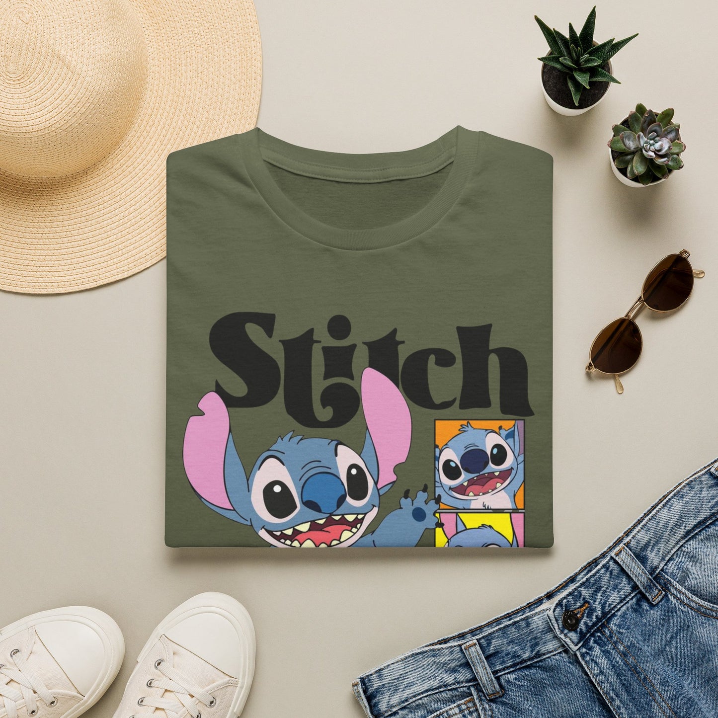 Camiseta de dibujos animados de Stitch — Linda camiseta estampada de Lilo & Stitch