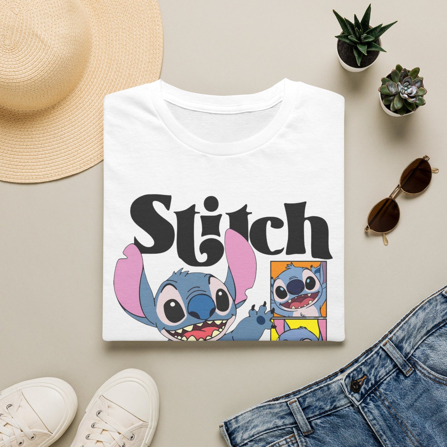 Camiseta de dibujos animados de Stitch — Linda camiseta estampada de Lilo & Stitch