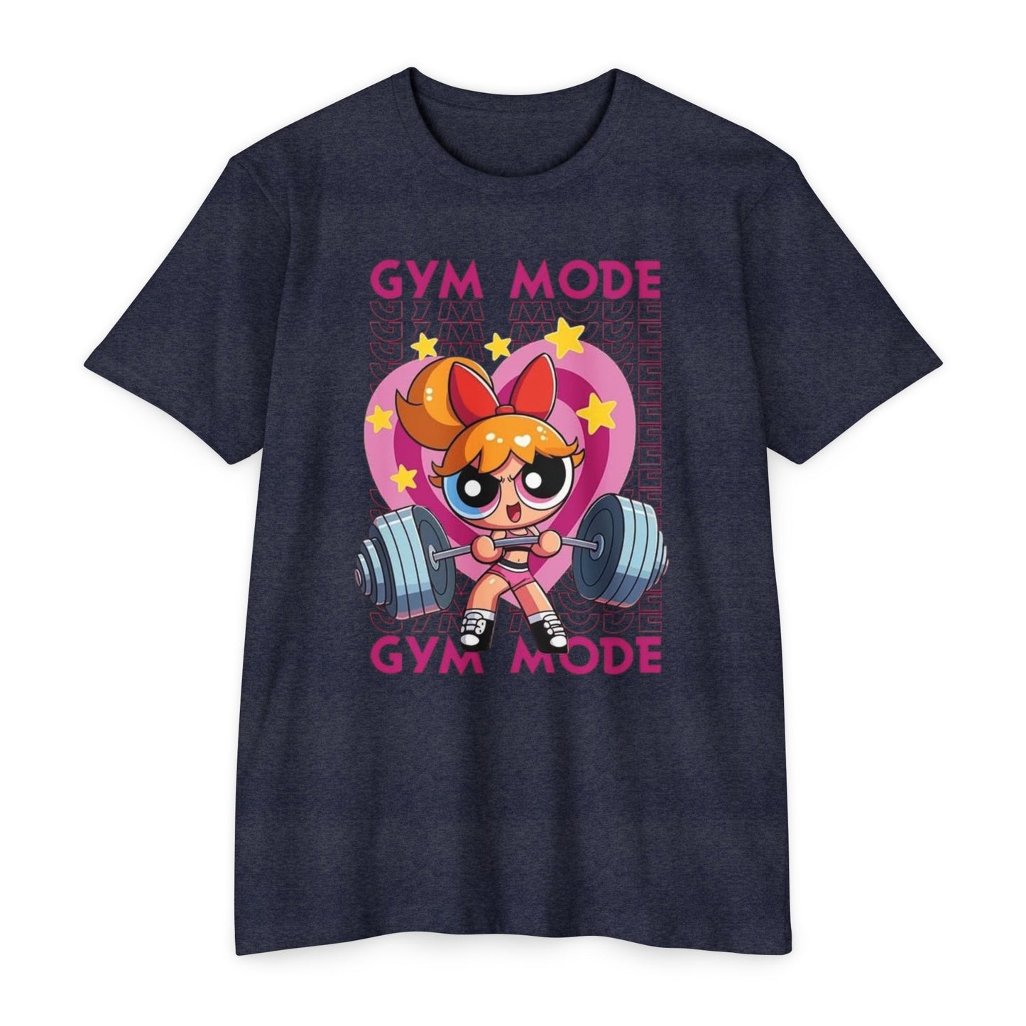 Camiseta de levantamiento de pesas en modo gimnasio — Bonito diseño de Powerlifting de dibujos animados