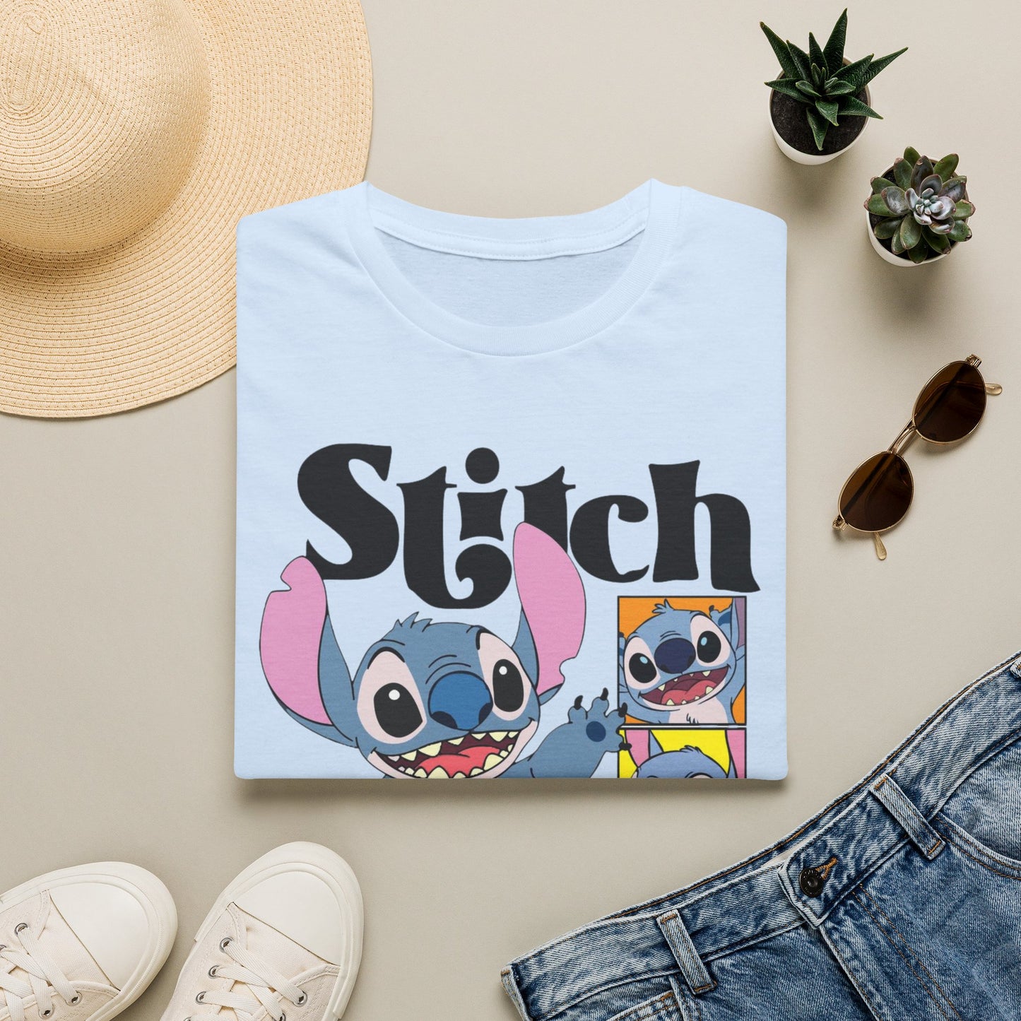 Camiseta de dibujos animados de Stitch — Linda camiseta estampada de Lilo & Stitch