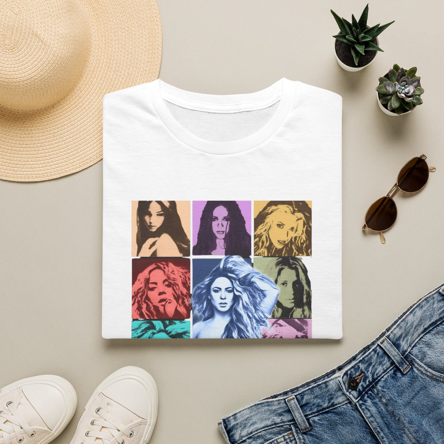 Camiseta Diosa del Pop Art — Camiseta con Retrato de Shakta Colorido