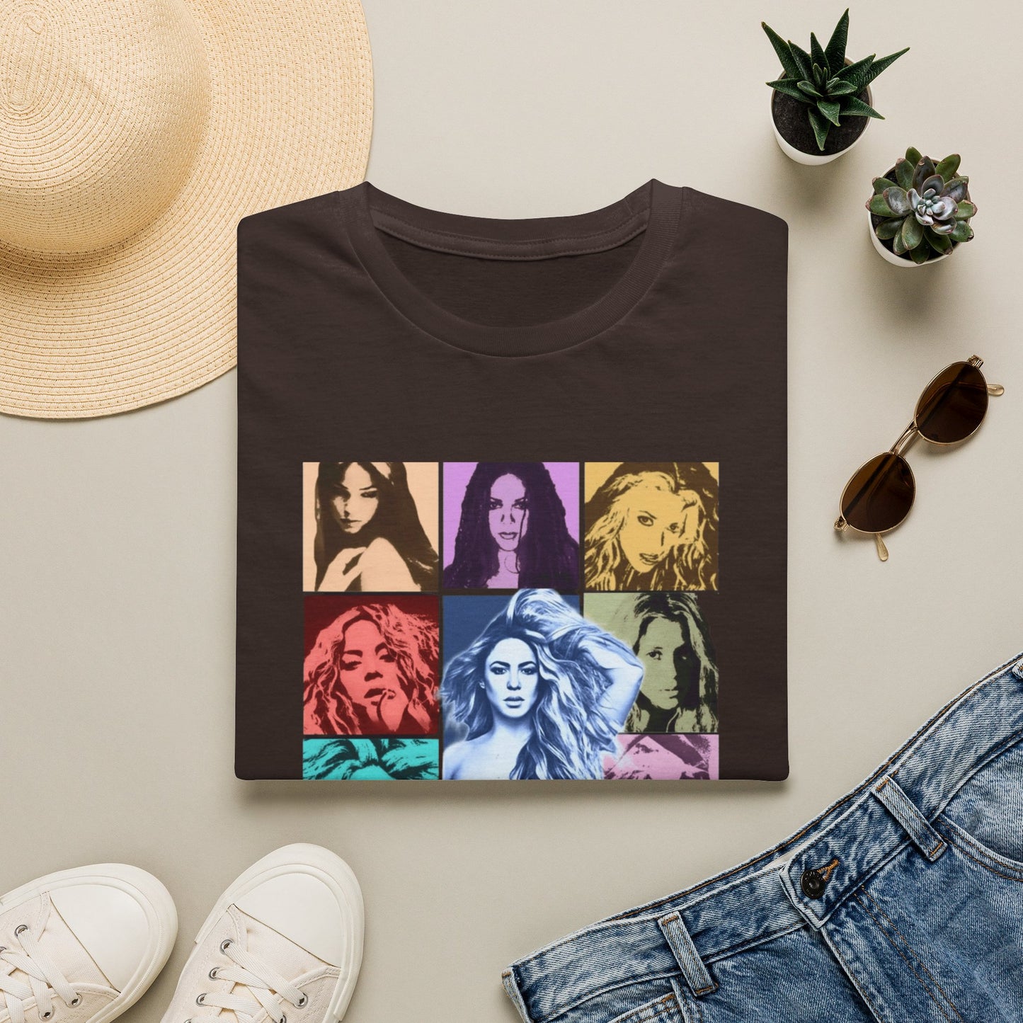 Camiseta Diosa del Pop Art — Camiseta con Retrato de Shakta Colorido
