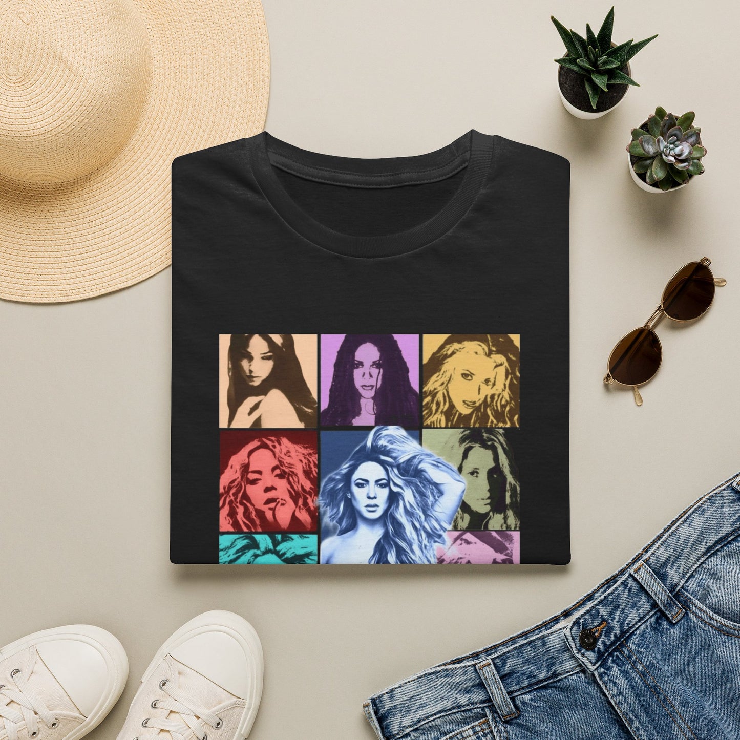 Camiseta Diosa del Pop Art — Camiseta con Retrato de Shakta Colorido