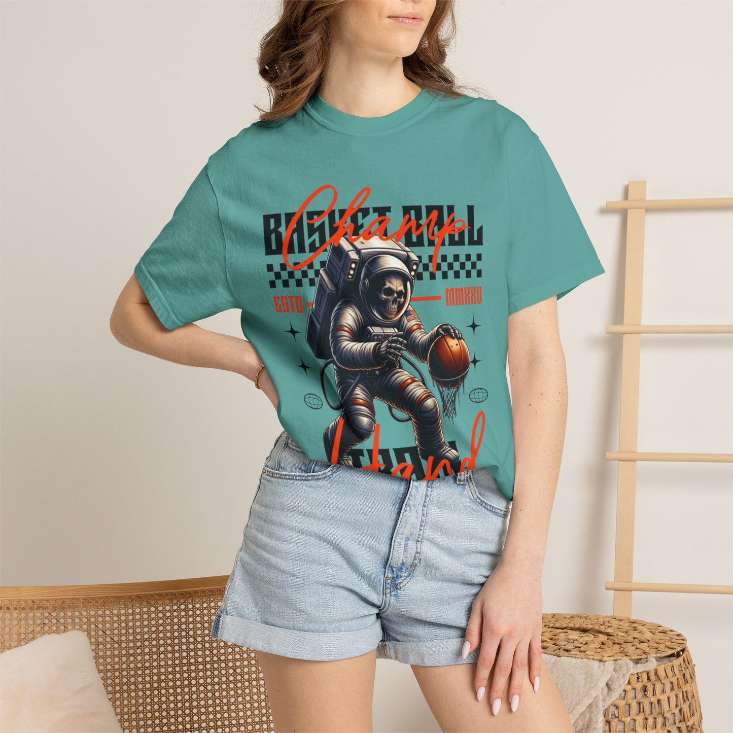 Astronaut Basketball T-Shirt — Vintage Space Hoops Graphic Tee