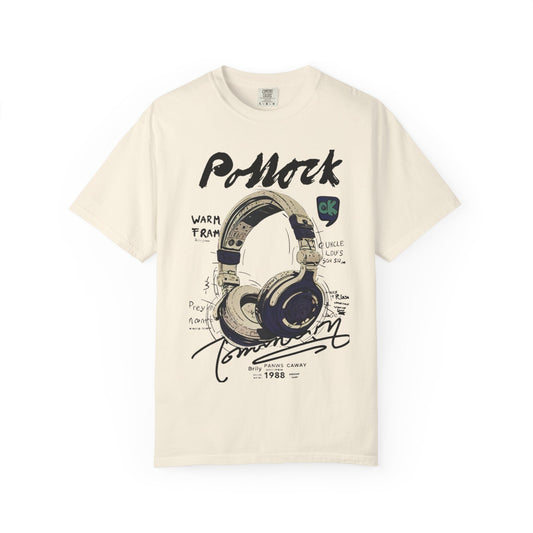 Vintage Headphones T-Shirt — Retro Music Graphic Tee ("P-Mock" Design)