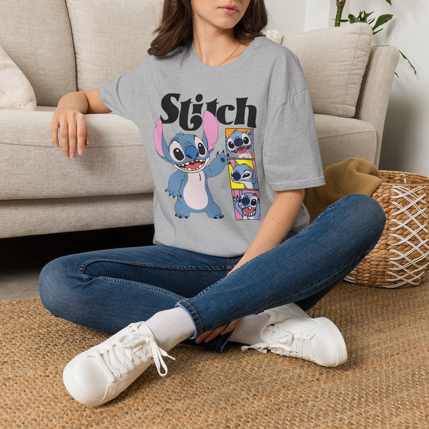 Camiseta de dibujos animados de Stitch — Linda camiseta estampada de Lilo & Stitch