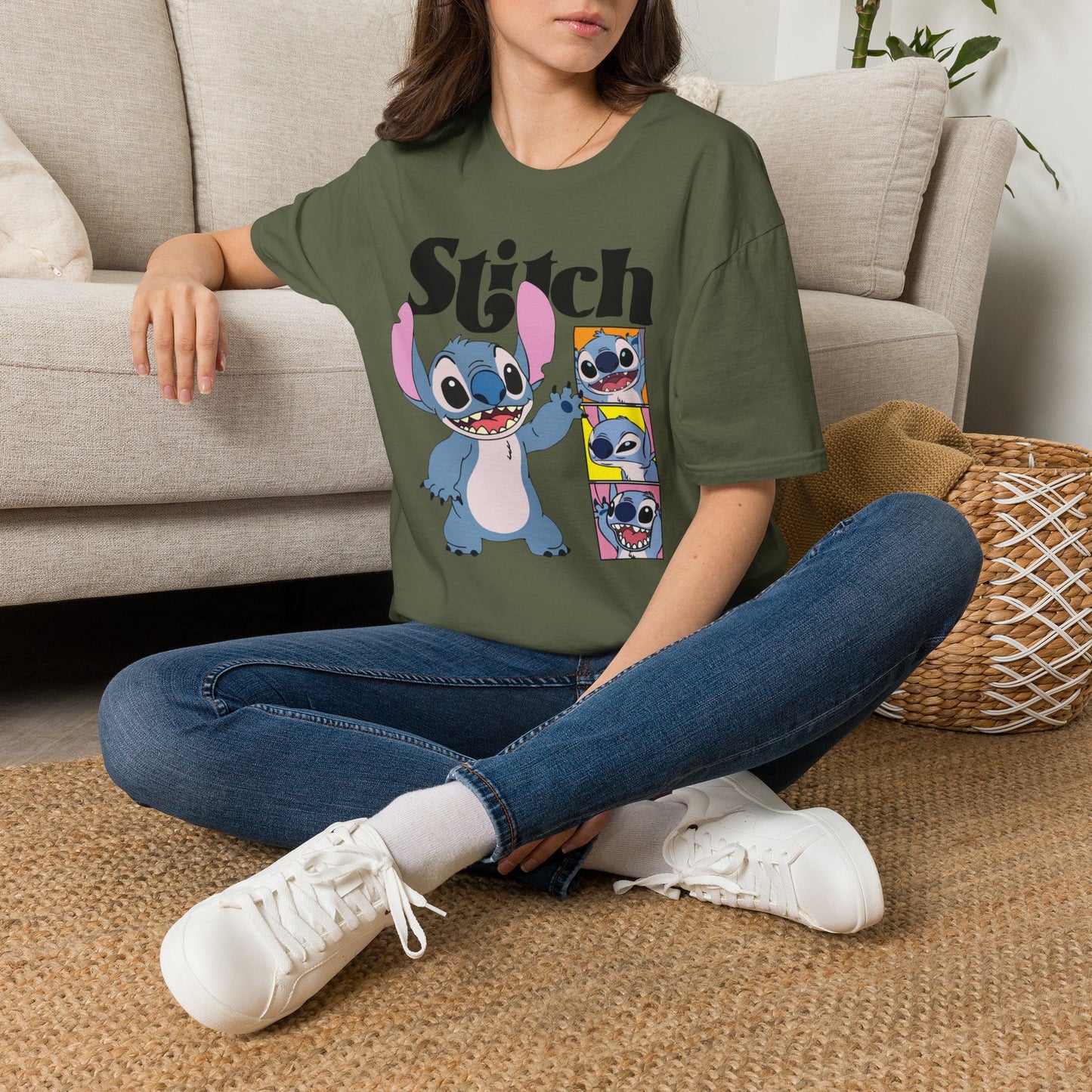 Camiseta de dibujos animados de Stitch — Linda camiseta estampada de Lilo & Stitch