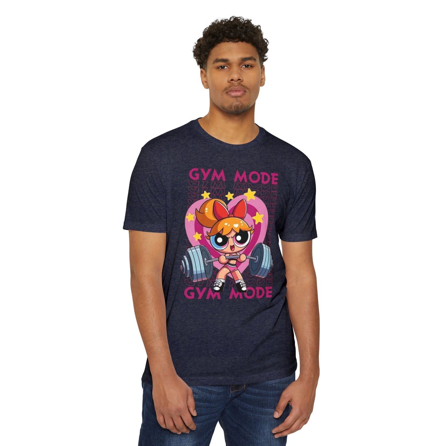 Camiseta de levantamiento de pesas en modo gimnasio — Bonito diseño de Powerlifting de dibujos animados