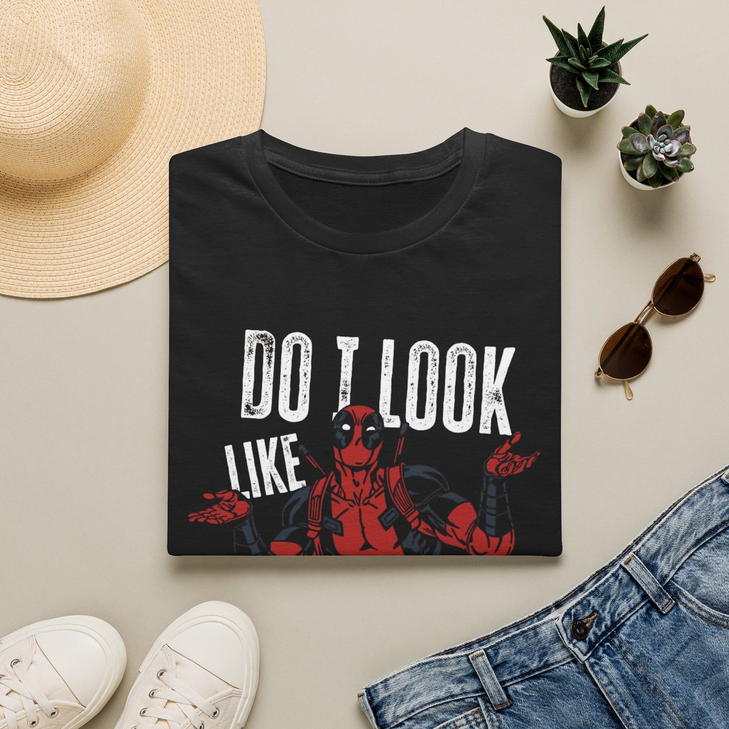 Camiseta Gráfica — "¿Parece que me importa?" Camiseta de Antihéroe de Cómic