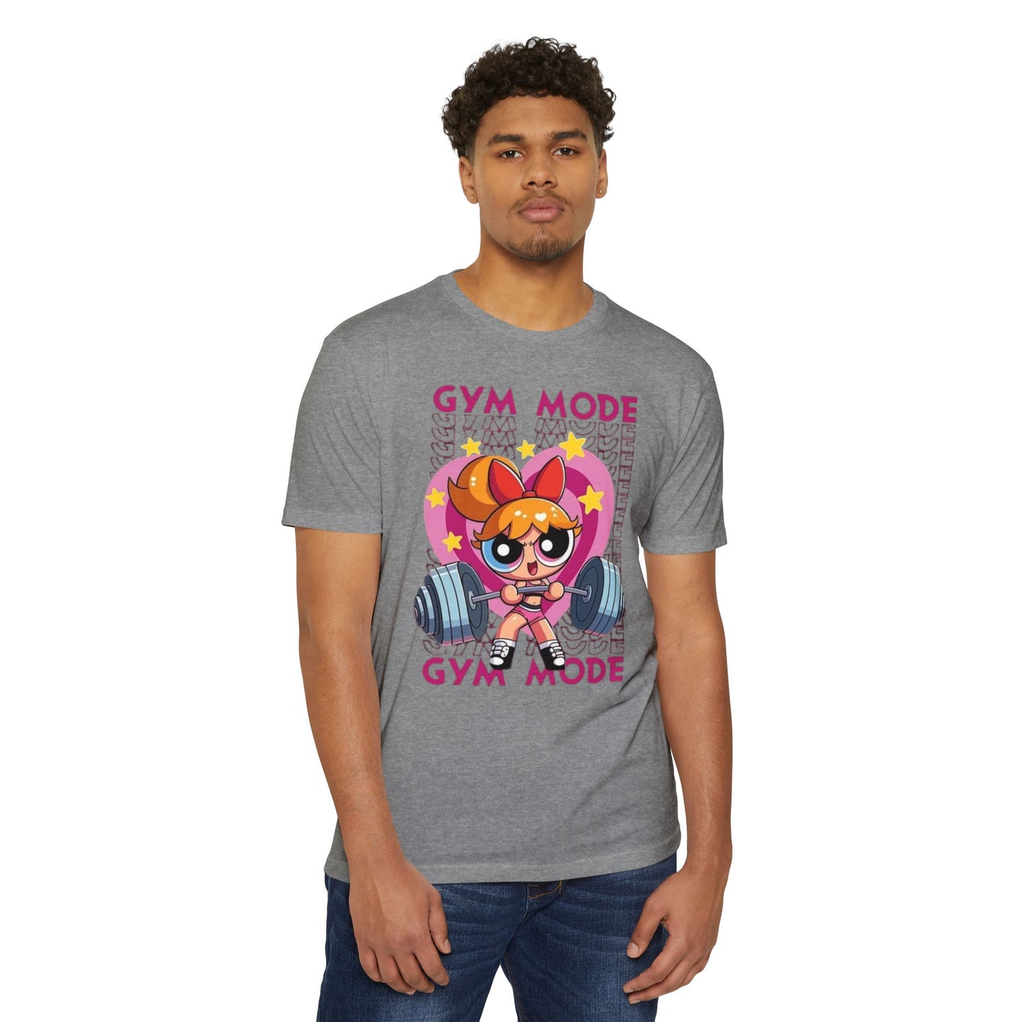 Camiseta de levantamiento de pesas en modo gimnasio — Bonito diseño de Powerlifting de dibujos animados