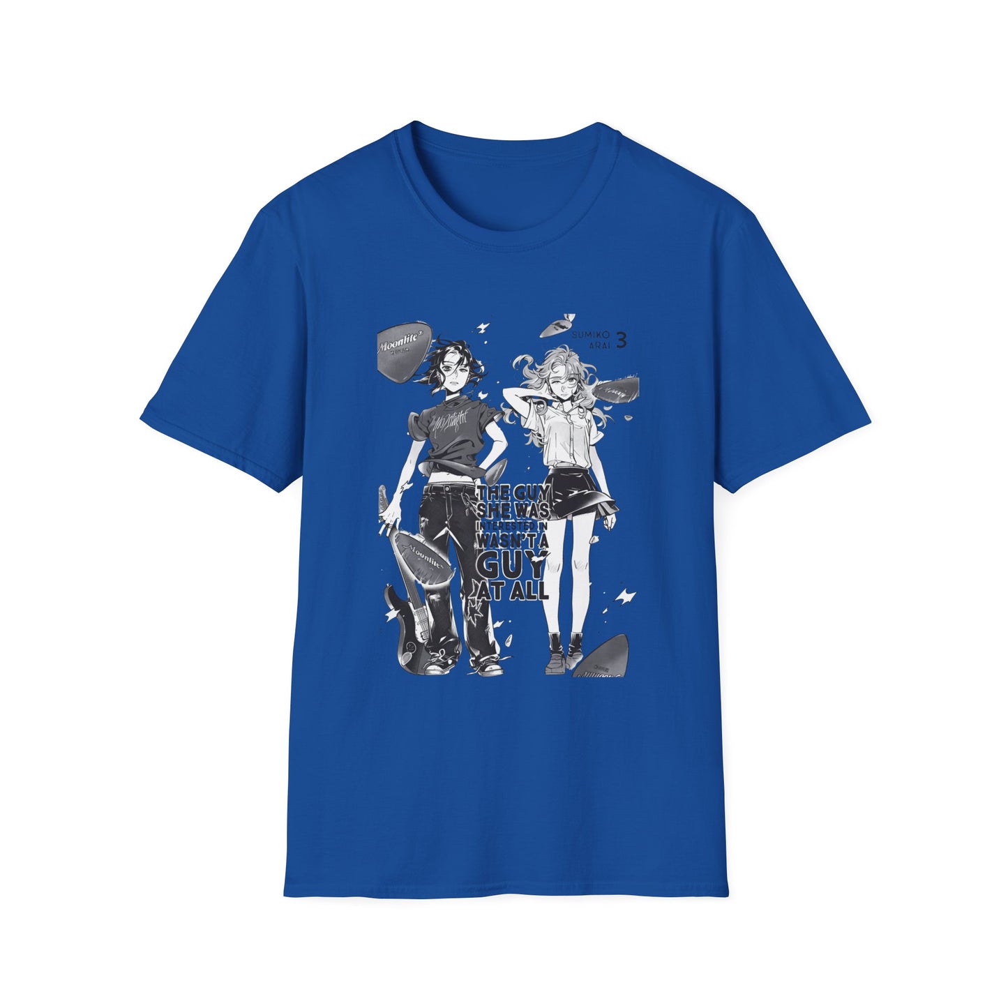 Camiseta gráfica de dúo de chicas de anime — Diseño de manga retro negra