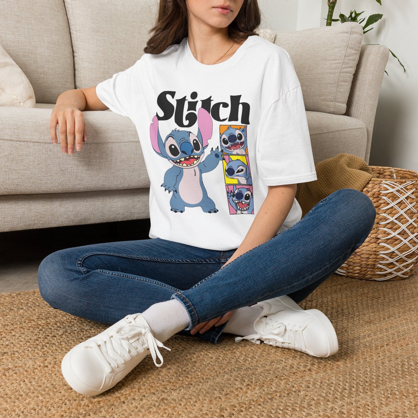 Camiseta de dibujos animados de Stitch — Linda camiseta estampada de Lilo & Stitch