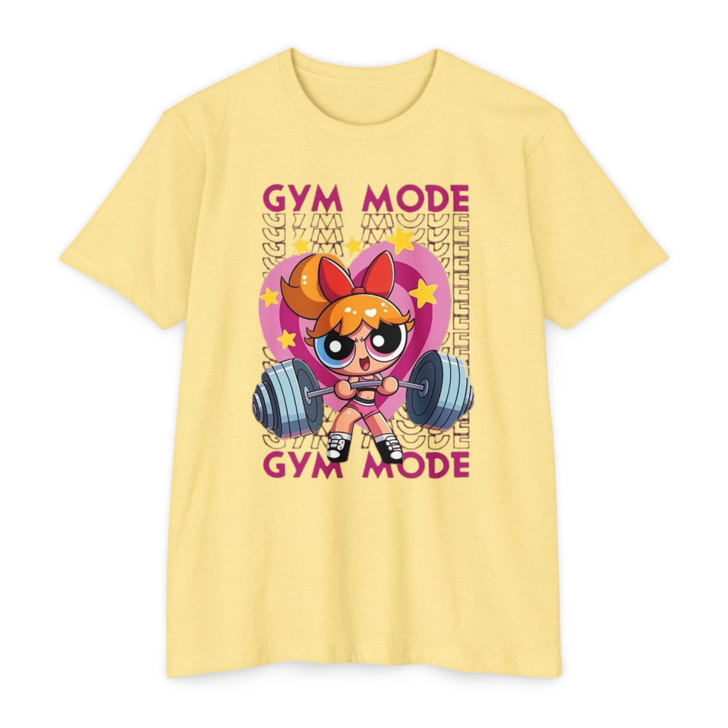 Camiseta de levantamiento de pesas en modo gimnasio — Bonito diseño de Powerlifting de dibujos animados