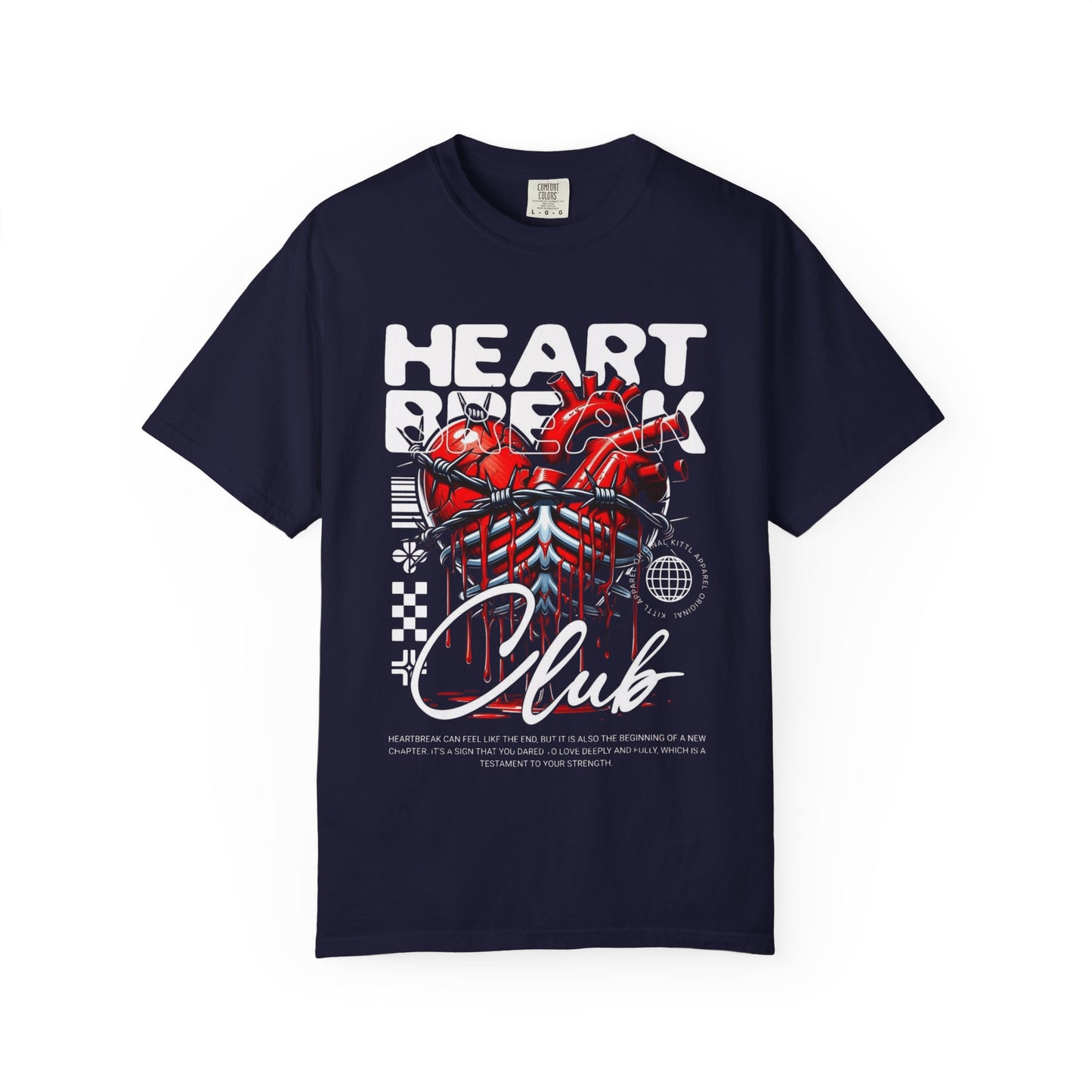 Heart Break Club T-Shirt — Anatomical Red Heart Graphic Tee