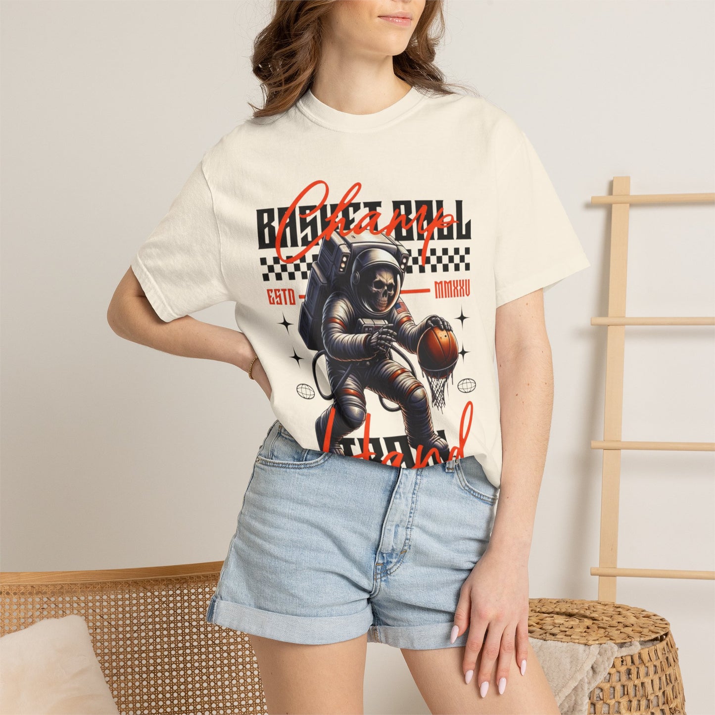 Astronaut Basketball T-Shirt — Vintage Space Hoops Graphic Tee