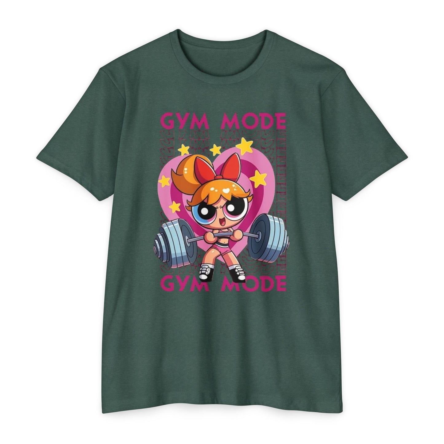 Camiseta de levantamiento de pesas en modo gimnasio — Bonito diseño de Powerlifting de dibujos animados