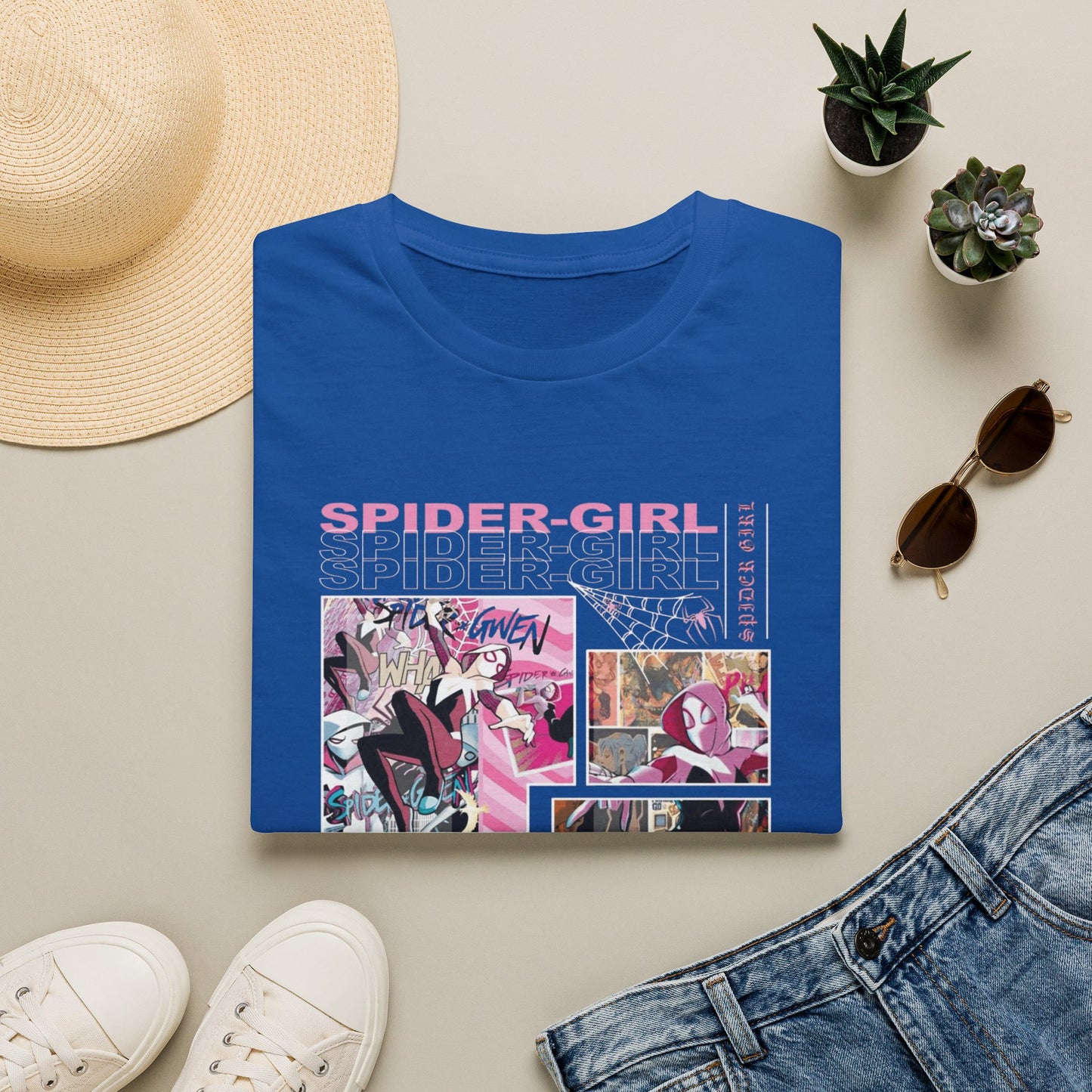 Camiseta con viñeta de cómic de Spider-Gwen - Camiseta retro rosa con diseño de Spider-Girl