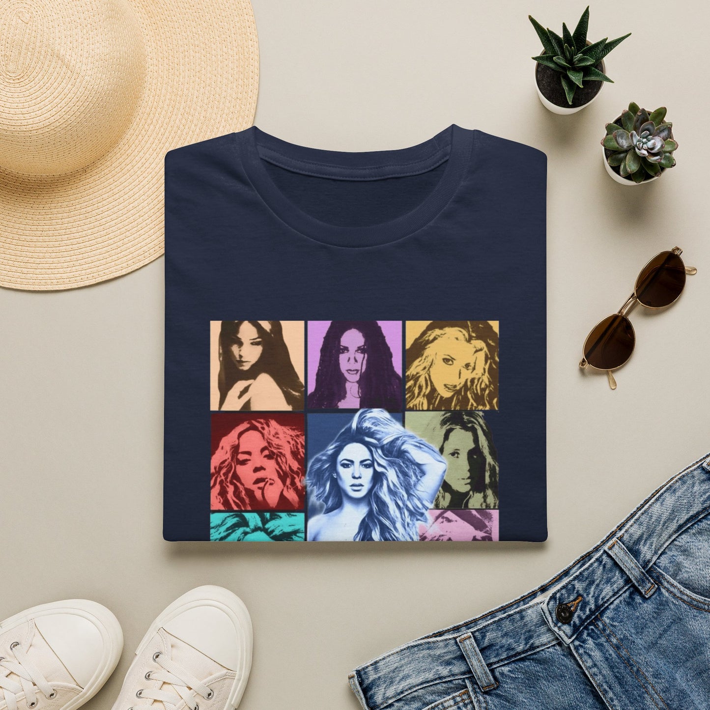 Camiseta Diosa del Pop Art — Camiseta con Retrato de Shakta Colorido
