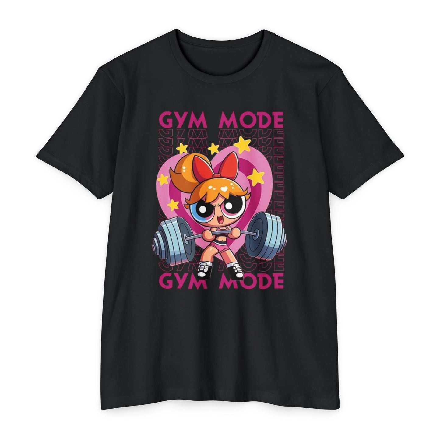 Camiseta de levantamiento de pesas en modo gimnasio — Bonito diseño de Powerlifting de dibujos animados