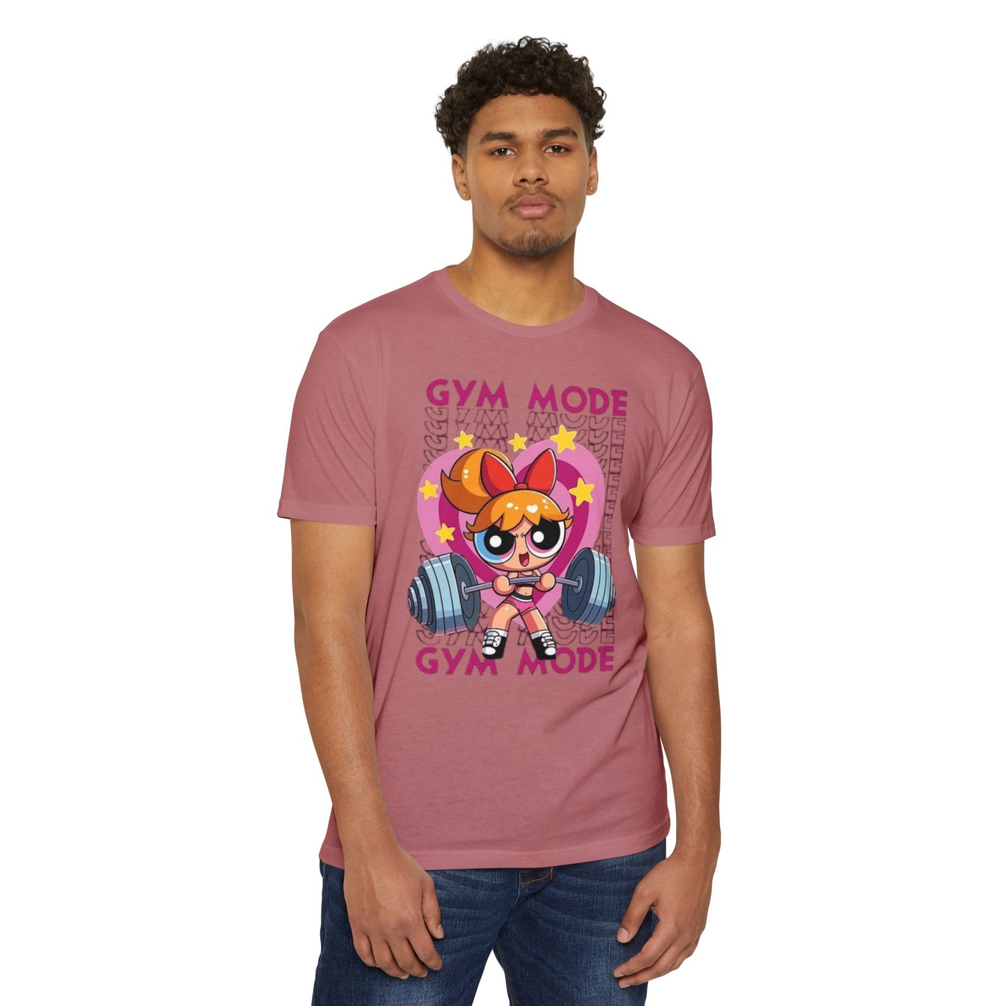 Camiseta de levantamiento de pesas en modo gimnasio — Bonito diseño de Powerlifting de dibujos animados