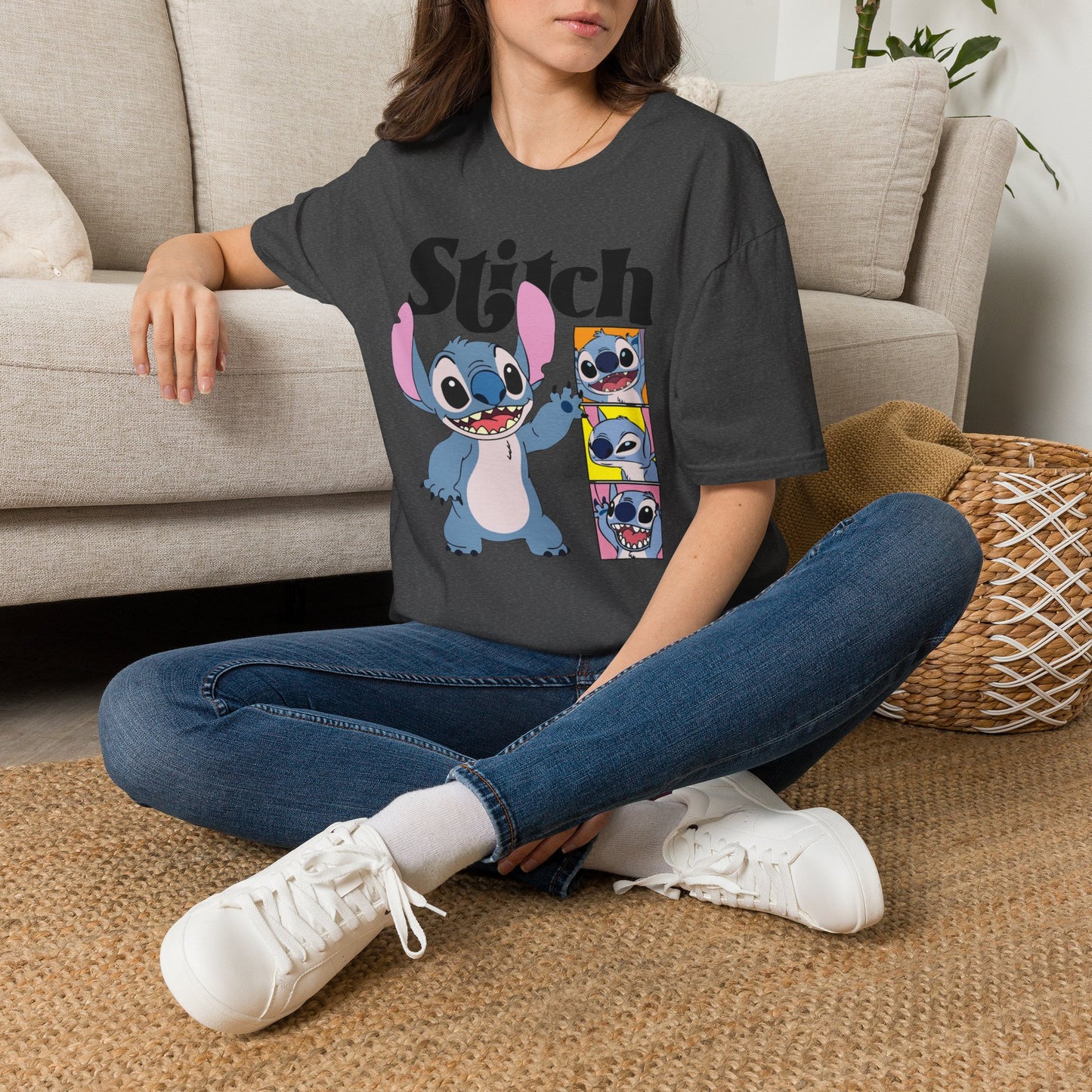 Camiseta de dibujos animados de Stitch — Linda camiseta estampada de Lilo & Stitch