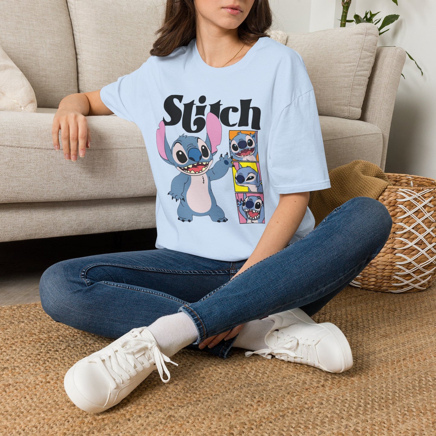 Camiseta de dibujos animados de Stitch — Linda camiseta estampada de Lilo & Stitch