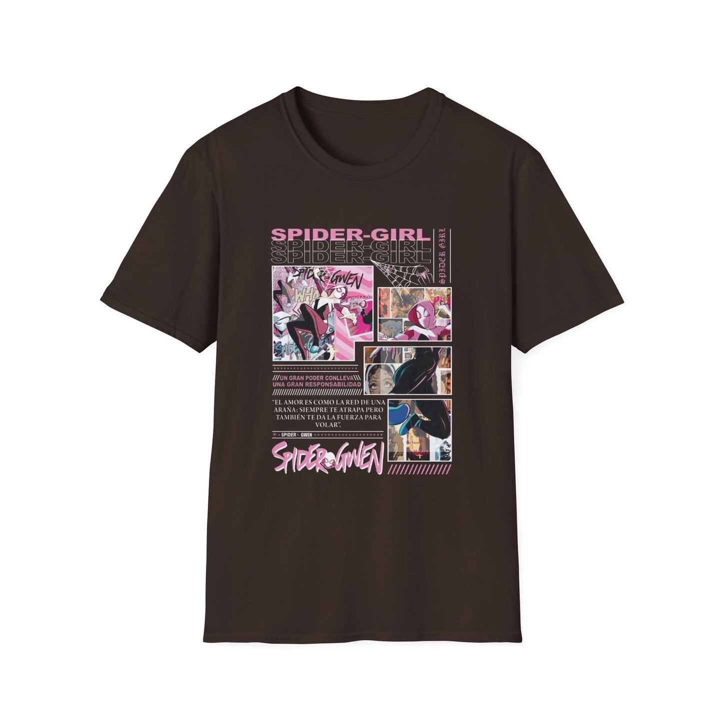 Camiseta con viñeta de cómic de Spider-Gwen - Camiseta retro rosa con diseño de Spider-Girl