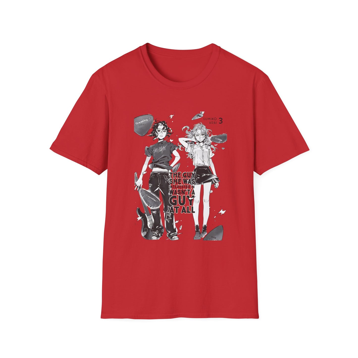 Camiseta gráfica de dúo de chicas de anime — Diseño de manga retro negra
