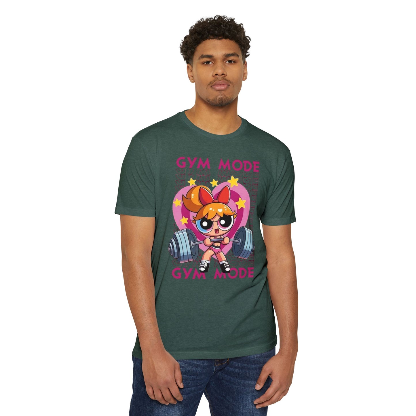 Camiseta de levantamiento de pesas en modo gimnasio — Bonito diseño de Powerlifting de dibujos animados