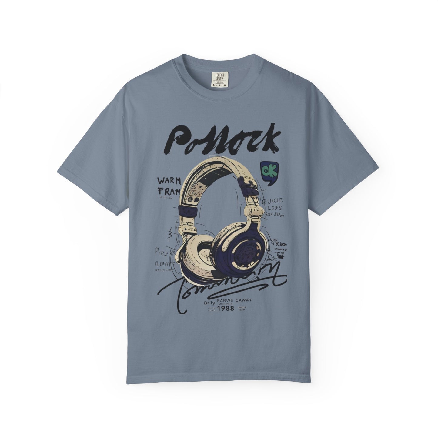 Vintage Headphones T-Shirt — Retro Music Graphic Tee ("P-Mock" Design)